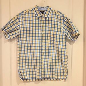Gap Kids button down shirt. Size XL, blue and yellow check pattern.